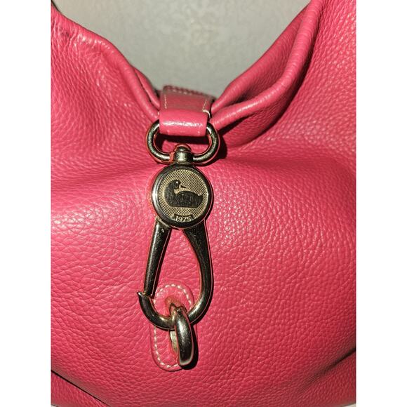 Dooney & Bourke Lucca Red Leather Logo Lock Hobo Bag Purse 15x12x5 *see All Pics - Picture 4 of 15
